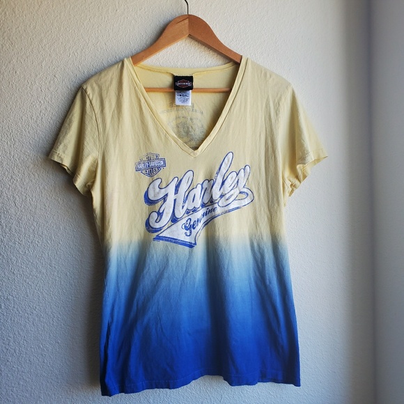 Harley-Davidson Tops - Harley-Davidson Ombré Tie Dye Big Logo Spellout T